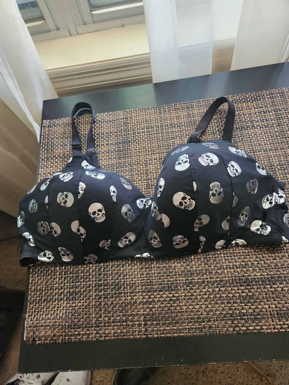 torrid Black & Silver Skull-Print Molded Bra